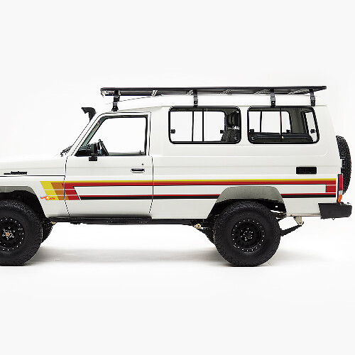 Vintage Style Side Stripes Vinyl Decal Kit For Toyota Land Cruiser J75_1