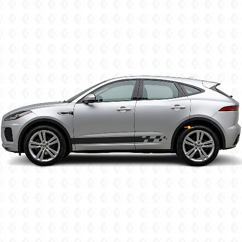 Checkered Side Stripes Vinyl Decal Kit For Jaguar E-Pace 2017-2022
