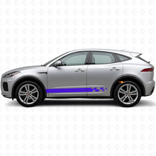 Checkered Side Stripes Vinyl Decal Kit For Jaguar E-Pace 2017-2022_2