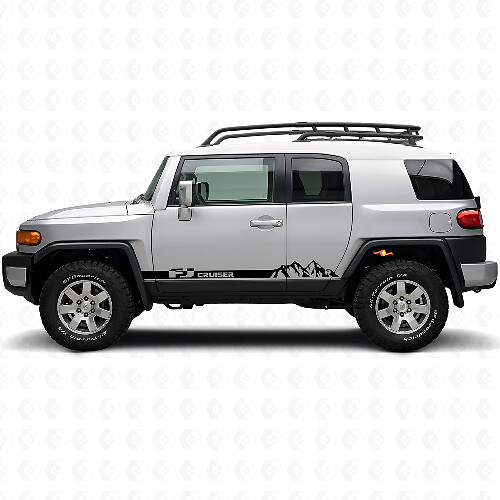 Mountain Style Rocker Panel Stripes Vinyl Decal For Toyota FJ Cruiser