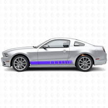 Checkered Rocker Panel Stripes Vinyl Decal Kit for Musclecar 2010-2014_2