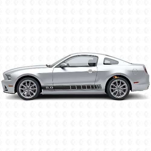 5.0 High Performance Rocker Panel Stripes Vinyl Decal Kit for Musclecar 2010-14_1