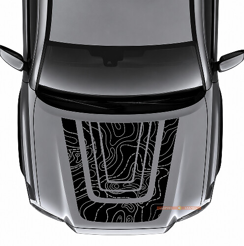 Topographic Map Hood Vinyl Decal For Toyota Tacoma 