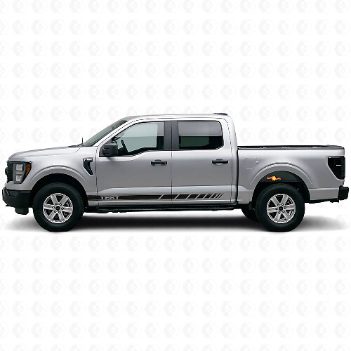 Custom Checkered Side Stripes Vinyl Decals Kit for Musclecar truck 2021-26