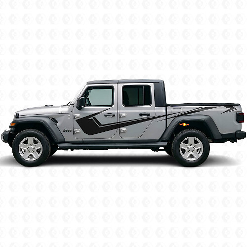 Angular Side Stripes Vinyl Decals Kit for Jeep Gladiator 2020-27