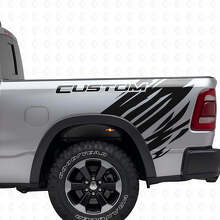 Custom Outline Grunge Style Rear Side Vinyl Decal Kit for Dodge Ram_5