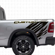 Custom Outline Grunge Style Rear Side Vinyl Decal Kit for Dodge Ram_6