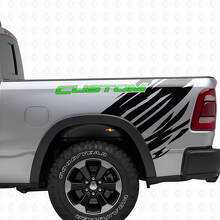 Custom Lettering Grunge Style Rear Side Vinyl Decal Kit for Dodge Ram_2