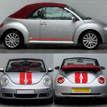 Dune Style Twin Stripes Hood Trunk Side Vinyl Decals Kit for Volkswagen Beetle Cabriolet_2