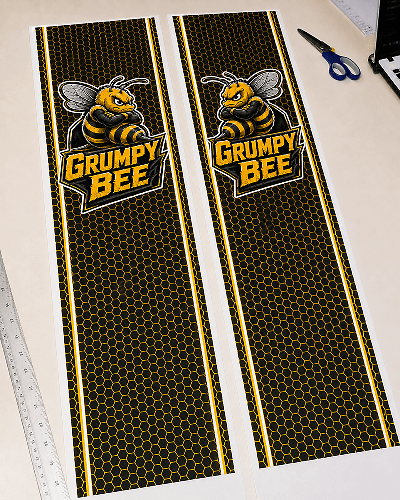 Grumpy Bee Honeycomb Bed Side Stripe Decals for Dodge Ram 1500 2500