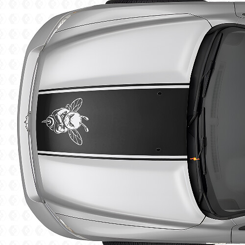 Grumpy Bee Hood Outline Stripe Vinyl Decal for Dodge Ram 1500 2500 3500