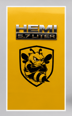 Pair Grumpy Bee Shield Fender Vinyl Decals for Dodge Ram 1500 2500 3500
