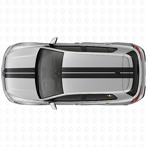 Dual Racing Hood & Roof Stripes Vinyl Decal Kit for Volkswagen Golf R MK8 2023