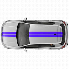Dual Racing Hood & Roof Stripes Vinyl Decal Kit for Volkswagen Golf R MK8 2023_2