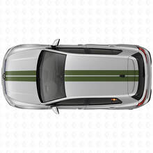 Dual Racing Hood & Roof Stripes Vinyl Decal Kit for Volkswagen Golf R MK8 2023_3