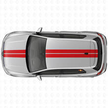 Dual Racing Hood & Roof Stripes Vinyl Decal Kit for Volkswagen Golf R MK8 2023_4