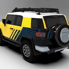 Topographic Map Hood and Side Vinyl Decal Kit For Toyota FJ Cruiser_4