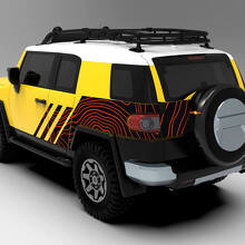 Topographic Map Hood and Side Vinyl Decal Kit For Toyota FJ Cruiser_6