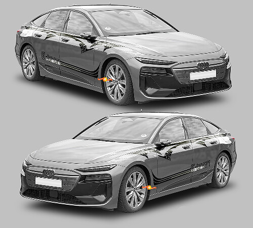 Tribal Style Side Stripes Vinyl Decal Kit for Audi A6 Sportback E-Tron_1