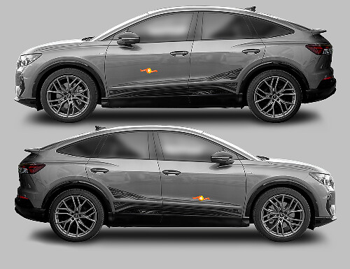 Accent Side Stripes Vinyl Decal Kit for Audi Q4 Sportback E-Tron