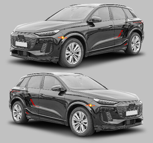Techno Style Side Stripes Vinyl Decal Kit for Audi Q6 E-Tron_1
