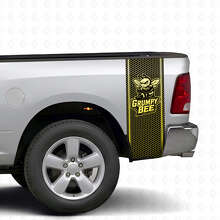 Grumpy Bee Honeycomb Style Bedside Vinyl Decal Kit for Dodge Ram Truck_5
