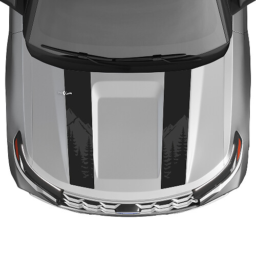 Double Mountain Style Hood Stripes Vinyl Decal Kit for Ford Explorer ST 2020-26