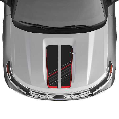 Decorated Hood Stripes Vinyl Decal Kit for Ford Explorer ST 2020-26
