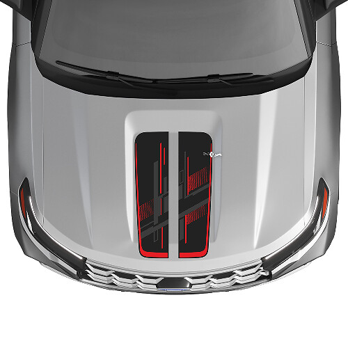 Techno Perforated Hood Stripes Vinyl Decal Kit for Musclecar Explorer ST 2020-26_1