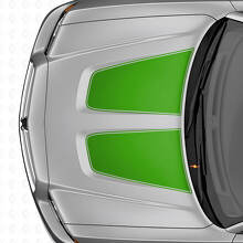 Dual Wide Outline Hood Stripes Vinyl Decal Set for Dodge Charger_3