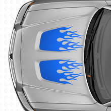 Flame Style Dual Hood Stripes Vinyl Decal Set for Dodge Charger_2