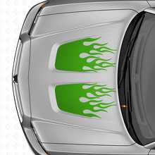 Flame Style Dual Hood Stripes Vinyl Decal Set for Dodge Charger_3