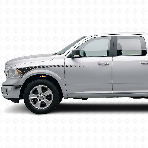 Strobe Stripes Front Fender & Door Vinyl Decal Kit for Dodge Ram 2009+_1