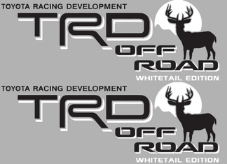 2 TOYOTA TRD OFF  Mountain DEER WHITETAIL EDITION TRD racing development side vinyl decal sticker 3