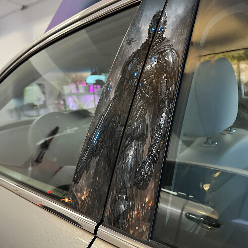 Android Warrior Door Pillar Vinyl Decal Set