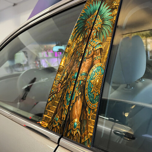 Aztec Warrior Door Pillar Vinyl Decal Set