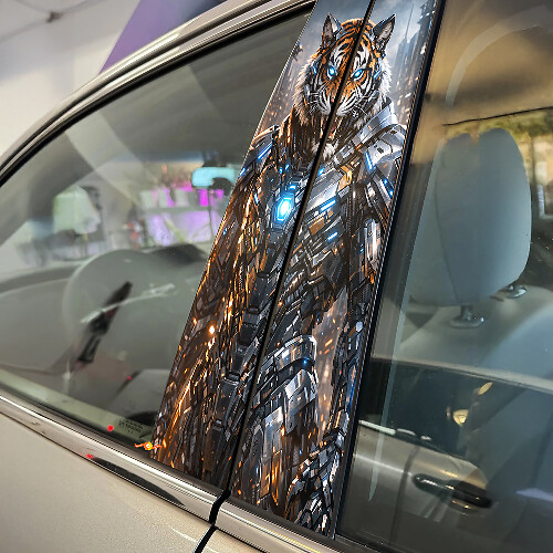 Cyber Tiger Door Pillar Vinyl Decal Set