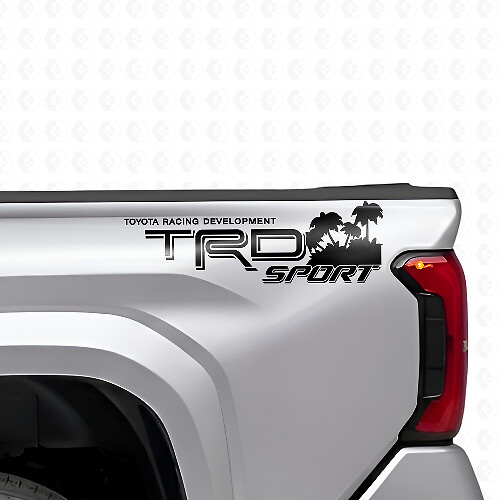 TRD Sport Beach Style Rear Side Vinyl Decal Set for Toyota Trucks