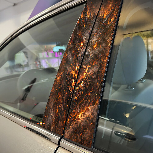 Hellhound Face Door Pillar Vinyl Decal Set