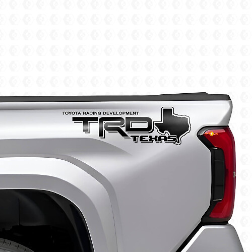 TRD Style Texas Map Side Vinyl Decal Pair for Toyota Trucks