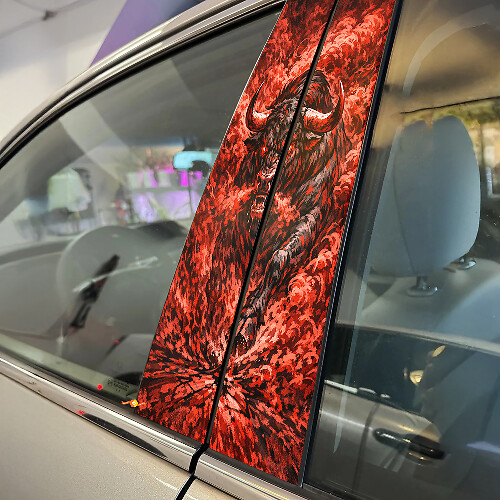 Raging Bull Door Pillar Vinyl Decal Set