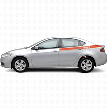 Turbo Style Rear Side Outline Stripes Vinyl Decal Kit for Dodge Dart 2013+_5