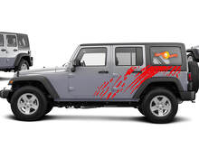 Mud Splash Side Graphics Vinyl Decal Kit for Jeep Wrangler Unlimited 2007-18_2