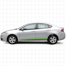 Strobe Style Rocker Panel Stripes Vinyl Decal Kit for Dodge Dart 2013+_3