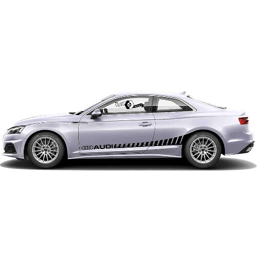 Strobe Style Branded Side Stripes Vinyl Decal Kit for for Audi A5