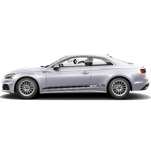 Branded Outline Side Stripes Vinyl Decal Set for for Audi A5