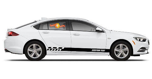 Decorated Stripes with Custom Text Side Vinyl Decal Kit for Buick Regal _1
