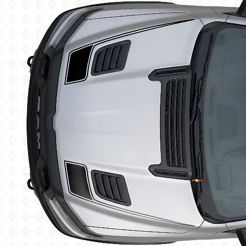 Hockey Stick Style Outline Hood Vinyl Decal Set for Dodge Ram Sport 2019+_1