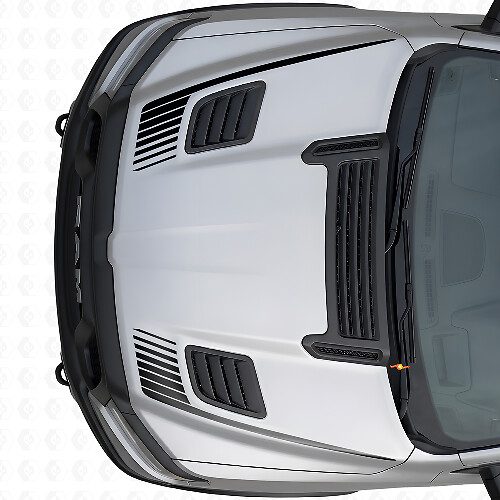 Hockey Stick Strobe Style Hood Vinyl Decal Set for Dodge Ram Sport 2019+