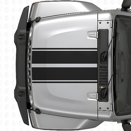 Dual Hood Outline Stripes Vinyl Decal for Jeep Wrangler 2007+_1